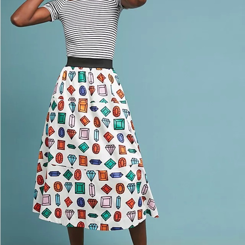 Maeve Anthropologie Gemstone Print Maxi Skirt